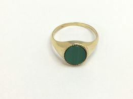 sello oro 18k con malaquita 