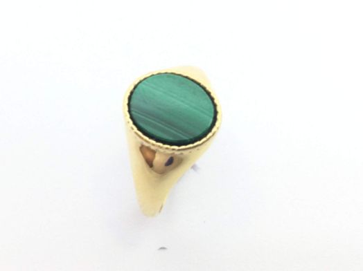 sello oro 18k con malaquita 