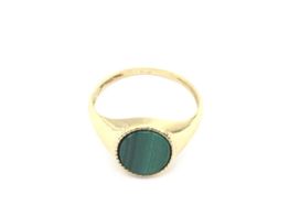 sello oro 18k con malaquita 