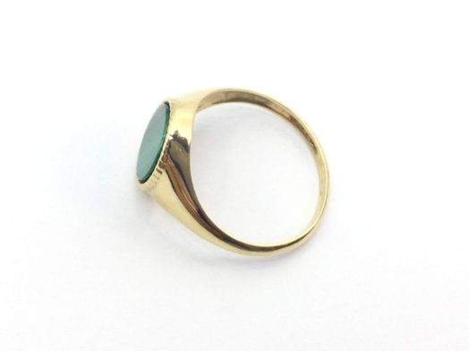 sello oro 18k con malaquita 