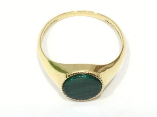 sello oro 18k con malaquita 