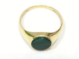 sello oro 18k con malaquita 