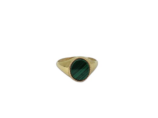 sello oro 18k con malaquita 