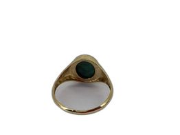 sello oro 18k con malaquita 