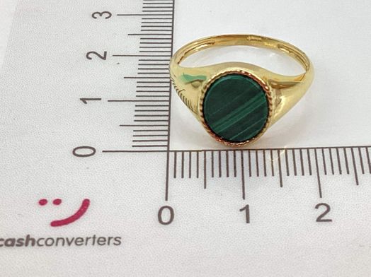 sello oro 18k con malaquita 