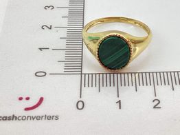 sello oro 18k con malaquita 