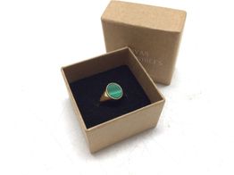 sello oro 18k con malaquita 