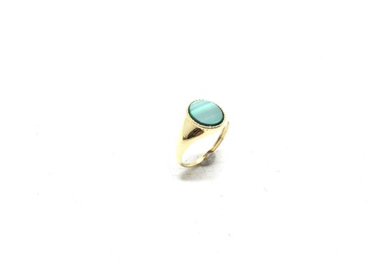 sello oro 18k con malaquita 