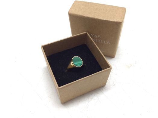 sello oro 18k con malaquita 