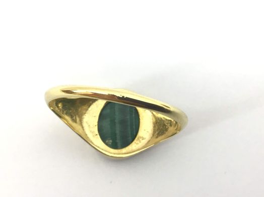 sello oro 18k con malaquita 