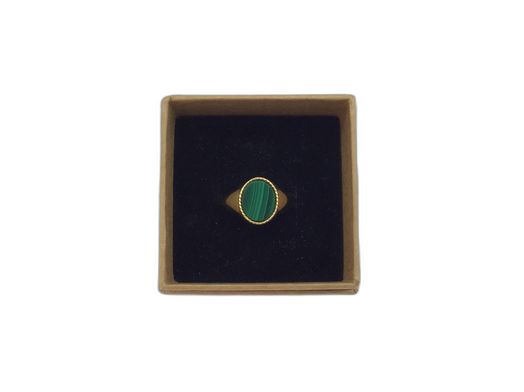 sello oro 18k con malaquita 
