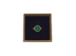sello oro 18k con malaquita 