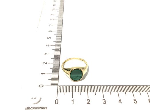 sello oro 18k con malaquita 
