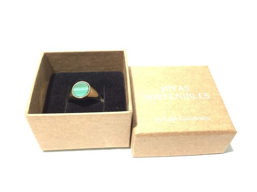 sello oro 18k con malaquita 