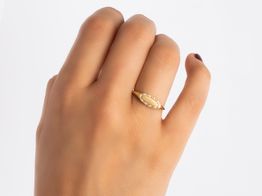 sello oro 18k cabeza elipse con circonitas 13x6mm