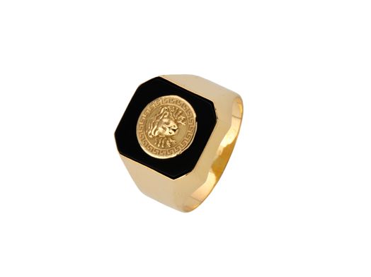 sello oro 18k con onix 