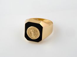 sello oro 18k con onix 