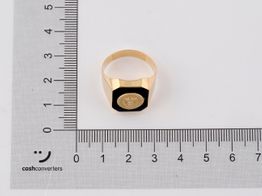 sello oro 18k con onix 