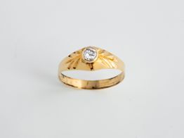 sello oro 18k con circonita 