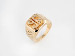 sello oro 18k con circonita 