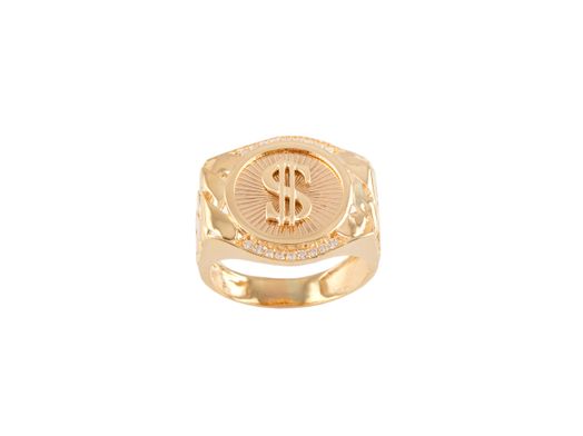 sello oro 18k con circonita 