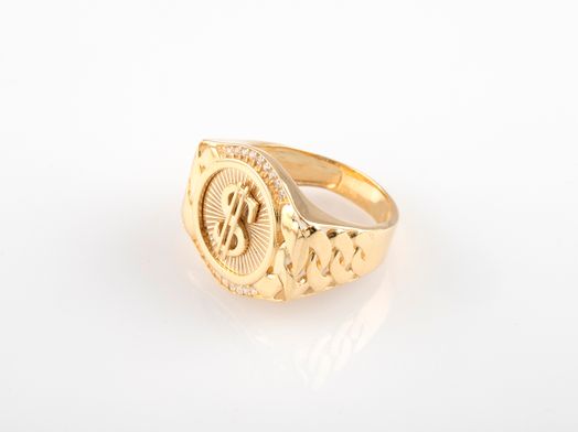 sello oro 18k con circonita 