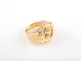 sello oro 18k con circonita 
