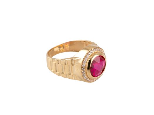sello oro 18k con circonita 