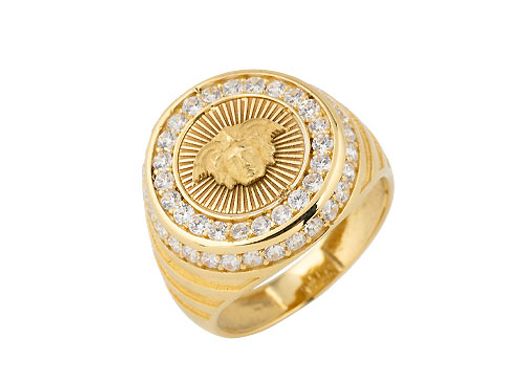 sello oro 18k con circonita 
