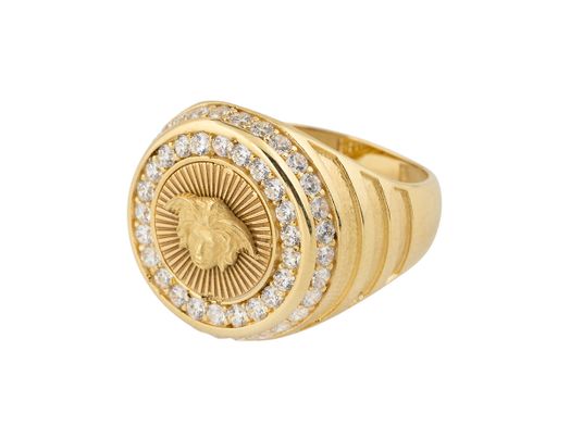 sello oro 18k con circonita 