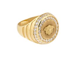 sello oro 18k con circonita 