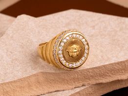 sello oro 18k con circonita 