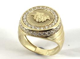 sello oro 18k con circonita 