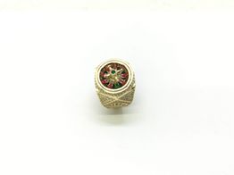 sello oro 18k con circonita 