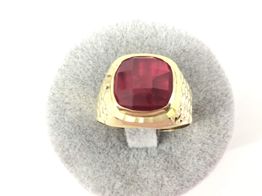 Sello Oro 18k Con Rubi