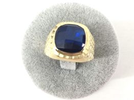 Sello Oro 18k Con Zafiro