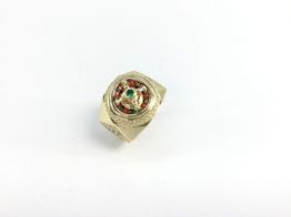 sello oro 18k con circonita 