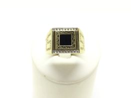 sello oro 18k con circonita 