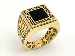 sello oro 18k con circonita 