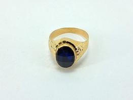 Sello Oro 18k Con Zafiro