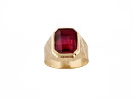 selo ouro 18k com pedra con circonita 