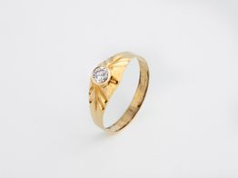 selo ouro 18k com pedra con circonita 