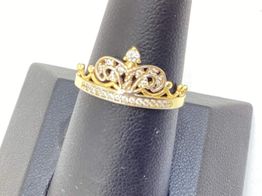 sortija oro 18k bicolor corona 22 circonitas