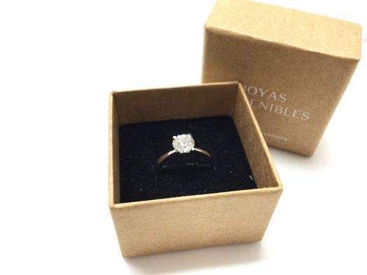 sortija oro 18k con diamante de laboratorio 