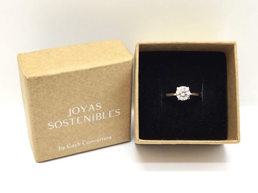 sortija oro 18k con diamante de laboratorio