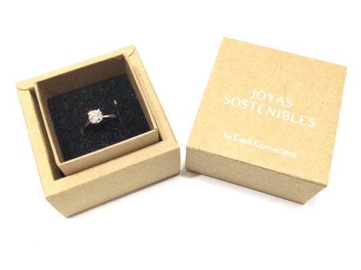 sortija oro 18k con diamante de laboratorio