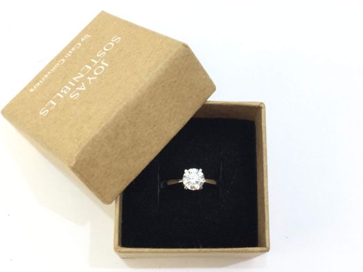 sortija oro 18k con diamante de laboratorio 