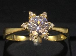 sortija oro 18k con circonita 