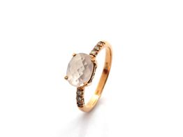 sortija oro 18k con cuarzo,diamante 