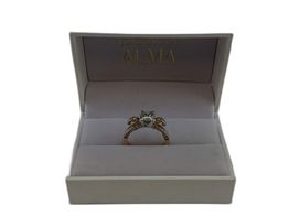 anel com adorno ouro 18k com pedra con diamante 